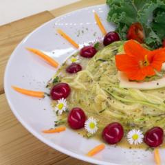 Apricot cherry kale noodles