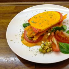 Pumpkin - sandwiches with orange - cocos - date - creme