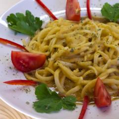 Pineapple - parsley - "pasta"