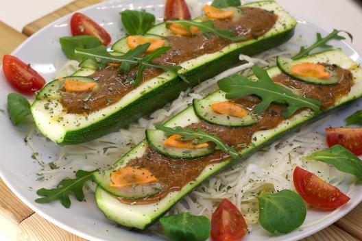 Banana - peppers - stuffed zucchini