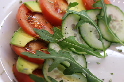 Avocado - tomato - cucumber - snack