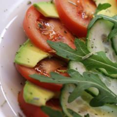 Avocado - tomato - cucumber - snack Avocado - tomato - cucumber - snack