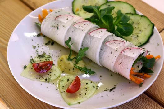 Pineapple - carrot - cucumber - rolls