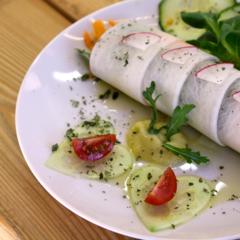 Pineapple - carrot - cucumber - rolls