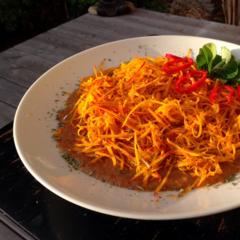 Kiwi peppers cream with Hokkaido pumpkin angel hair noodles Kiwi peppers cream with Hokkaido pumpkin angel hair noodles