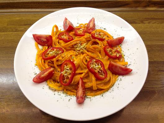 Butternut - "pasta" with orange - date - sauce