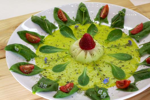 Orange pineapple parsley soup