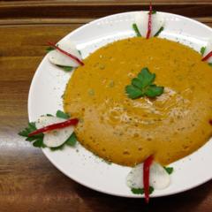 Orange - apple - parsley - soup