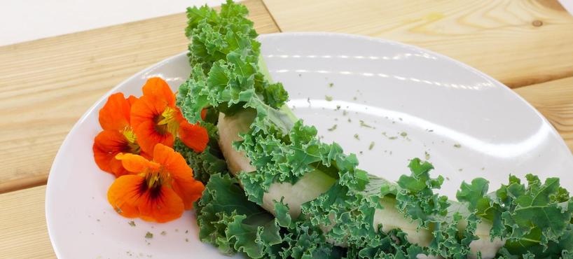 <a href='/Raw-Food-Dishes/Banana-kale-hot-dog'>Banana kale "hot dog"</a><span>This is the "world fastest" fast-food, the banana kale "hot dog". :) Just bananas in kale leaves (and some an indian cress blossoms for decoration)... Enjoy! <3</span>